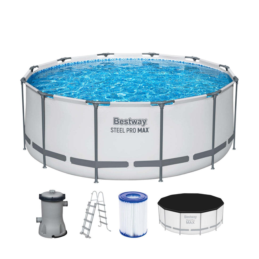 Bestway Steel Pro MAX™ Aufstellpool Komplett-Set mit Filterpumpe Ø 366 x 122 cm